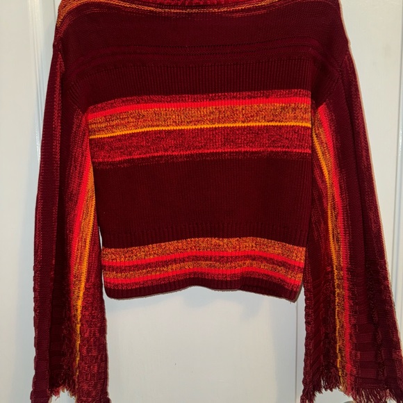 Free People Sunset Turtleneck Crop Sweater with Flared Sleeves Size Medium - Picture 12 of 12